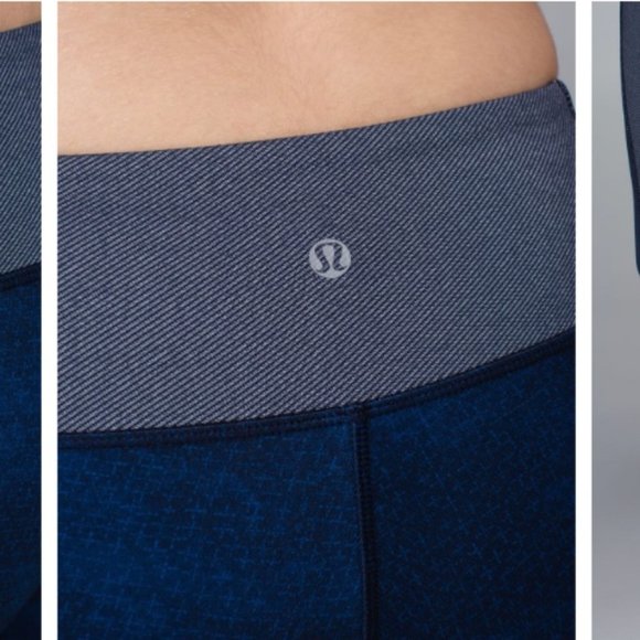 EUC LULULEMON Wunder Under Crop Pant Size 8 Sashico Inkwell Blue - Picture 5 of 7